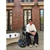 Suéter de Otoño e Invierno Coreano de Alta Gama para Hombre Estilo Coreano Holgado Casual Color Sólido Cuello Polo de Punto Chaqueta de Manga Larga