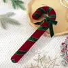 Novo produto transfronteiriço: Enfeites de árvore de Natal de bengala doce veludo vermelho, verde e branco, decorações de Natal de pelúcia para atacado