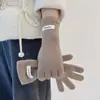 Luvas de Inverno 100% Lã Pura Econômicas para Mulheres com Tela Sensível ao Toque Exposta em Dois Dedos Longas de Lã Dopamina Casuais