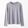 Top básico de manga larga para mujer de Lyocell + algodón, con hombros cuadrados, único y elegante, suave y distintivo, adecuado como capa base