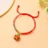Pulsera Tejida de Cuerda de Cinco Colores del Festival del Bote del Dragón con Nudo de Flor de Durazno, Pulsera Semi-Terminada Hecha a Mano DIY para Niños, Venta al por Mayor de Regalos