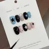 Estilo ins doce legal estrela rosa azul color blocking unhas usáveis puras feitas à mão desenhos animados Y2K garota popular curta arte de unhas pronta atacado