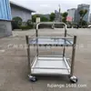 Carrinho de Aço Inoxidável 304 Laboratório Espessado Dupla Camada Silencioso Carrinho de Ferramentas Carrinho de Refeição Escolar Compromisso de Qualidade