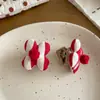 Acessórios de Cabelo Elegantes para Meninas com Estampa Xadrez Floral Vermelho Presilhas Versáteis Scrunchies Listrados de Alta Qualidade Elásticos de Cabelo Grampos de Cabelo