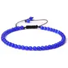 Joias Europeias e Americanas Mais Vendidas Pulseira de Contas Finas de 4mm Trançada Ajustável Pedra Semi-Preciosa Natural Pulseira de Contas de Yoga