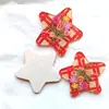 Rojo Dulce Rejillas Ramo Estrella de Cinco Puntas Acrílico Impresión DIY Collar Pin Lateral Pasador Accesorios para Pasador