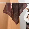Pañuelo pequeño cuadrado de algodón y lino con estampado de espiga estilo "old money", pañuelo para la cabeza tipo terciopelo sedoso, chal protector solar para el cuello para mujer