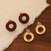 Brincos de Argola Vermelha Moda Simples Ankora Pequenos Requintados Retro Versáteis Brincos de Pino de Prata Luxo Leve Sensação de Alto Padrão