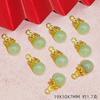 Accesorios de Joyería de Aleación Oro Antiguo con Incrustaciones de Imitación de Jade Colección Colgante Hecho a Mano DIY Pulsera Collar Aretes Material Venta al por Mayor