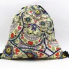 Lançamento Novo Mochila Saco de Tecido Oxford com Cordão Estampa Digital 3D Unicórnio Sacola de Compras Armazenamento Mochila com Cordão