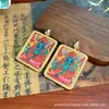 Thangka Pintado à Mão da Tara Verde de Rejong, 4*5 Núcleo do Cartão Imagem do Thangka