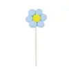Flor pequeña decorativa pastel de cumpleaños bola de pelo girasol bola de pelo arreglo de banderines insertables fiesta fiesta mesa de postres adorno