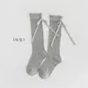 Fábrica de Calcetines Laibo XY140 Verano Nuevos Calcetines para Niños Bebé Puño de Burbuja Lazo Largo Calcetines de Media Pantorrilla Calcetines de Malla