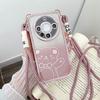 Adecuado para Huawei Mate60Pro Funda para Teléfono Móvil de Oso Diagonal con Brillo Electrochapado P60 Dibujos Animados Nova11 Cubierta Protectora Anticaídas
