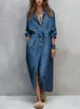 Colección Primavera y Otoño 2026: Marca Independiente Amazon Europeo y Americano Casual Nuevo Vestido Camisa con Cintura de Cordón Vestido de Corte Holgado
