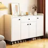 Armário de Sapatos de Luxo Leve Italiano para Entrada Armário de Armazenamento Multicamadas Armário de Armazenamento Simples para Corredor Sapateira Pequena para Apartamento Montada na Parede