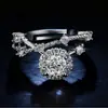 Anillo de Plata de Ley S925 de Suministro en Vivo Transfronterizo Tan Brillante Como las Estrellas 1 Quilate Lujo Accesible Moda Nicho Anillo de Moissanita