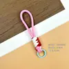 Llavero de Felpa Corta con Bloques de Color Dopamina al por Mayor para Mujer, Correa Universal para Bolso y Funda de Teléfono, Accesorio Decorativo