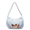 2025 Moda Nicho Bolso de Hombro Femenino Dibujos Animados Cuadros Gran Capacidad Estudiante Lindo Bolso de Tela Ligero Bolso de Mensajero Elegante