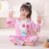 Pijama Infantil Feminino Primavera e Outono 2024 Novo Manga Longa Fino Menina Criança Outono Estilo Ocidental Crianças Maiores Roupas de Casa Roupa Externa