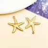 Acero inoxidable al vacío electrochapado color oro acero hueco estrella de mar, caballito de mar, caracola, pez tropical colgante accesorios para joyería DIY
