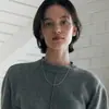 Collar de Plata de Ley 925 para Mujer de Tiktok, Cadena de Cuentas Pequeñas Facetadas Cortadas a Láser, Diseño de Nicho de Alta Gama, Elegante Accesorio de Joyería