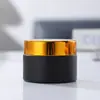 Frasco Dispensador de Creme de Vidro Preto, Frasco para Creme Facial, Frasco Cosmético Vazio, Frasco Dispensador de Protetor Solar Portátil de Viagem 20g