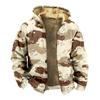 2023 transfronterizo nuevo camuflaje suelto con capucha y cremallera chaqueta acolchada de algodón abrigo para hombre para figura diy una generación de pelo