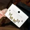Brincos de Prata S925 Laço Cheio de Diamantes Personalizados Simples Versáteis Estilo Doce Elegante Pequenos e Delicados Versáteis