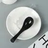 Colher Descartável Colher de Sopa de Plástico Espessado Colher para Embalagem de Levar Colher Transparente Preta Colher de Sobremesa Colher de Cabo Longo