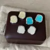 Brincos Geométricos Quadrados de Cristal Cluster de Diamante Triturado Gelo-Claro para Mulheres, Simples e Sofisticados, Estilosos e Modernos, Brincos Versáteis