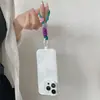 Adecuado para todo tipo de fundas de teléfono móvil, cordón corto para colgar, adornos colgantes, candado para llaves, mochila, cara sonriente de colores, cuerda para colgar con tarjeta