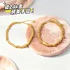 Pulseira Tecida à Mão Dourada Cor de Areia Antiga Envolvida em Placa, Anel Liso, Nicho Retro Dominador, Estilo Casual e Preguiçoso