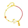 Moda banhado a ouro Branco Jade Jade Coelho NAFU pulseira de corda vermelha de alta qualidade moda Decoração de pulseira de moda nacional para namorada