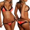 Traje de baño Europeo y Americano Más Vendido con Cordones Bikini Pechos Grandes y Pequeños mm Push-Up Traje de Baño para Mujer Bikini Sexy Al por Mayor en Stock