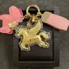 Ano Novo do Cavalo Ouro Imitação Criativo Desenho Animado Pônei Chaveiro Corrente de Celular Pingente Decoração Presente de Aniversário