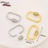Cierre de Tornillo Geométrico de Cobre Chapado en Oro de 18 Quilates Microincrustado con Diamante Collar Cierre Conector de Cadena DIY Cierre de Extremo para Joyería