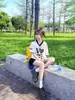 2026 Verão Novo Produto Menina Doce Simples Solta Manga Curta Camiseta Nova Carta Casual Manga Curta Casal Tops
