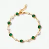 Pulsera de Zirconia Cúbica Verde Incrustada Nuevo Producto Transfronterizo de Amazon Joyería de Moda Regalo de Vacaciones para Mujeres