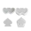 Poppy Yeso Cemento Pala Negra un Corazón Doble Caja de Almacenamiento Apilable Molde de Silicona Molde para Taza de Vela de Aromaterapia