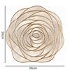 Jogo Americano Flor Rosa Pvc Resistente a Altas Temperaturas Porta Copos Base para Tigela Lavável Manta Isolante Estilo Levemente Luxuoso Ins para Casa Restaurante