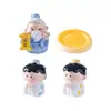 Muñecos Lindos de Confucio y Flor de Ciruelo, Orquídea, Bambú y Crisantemo Cuatro Niños Decoración DIY Accesorios para Colgar Paisaje en Miniatura Adornos de Escritorio
