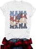 Amazon Verano Europeo y Americano para Mujer Día de la Madre Patrón Cuello Redondo Manga Corta Moda Casual Comercio Exterior Explosiones Camiseta