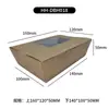 Caja de Almuerzo de Papel Kraft con Ventana Transparente Caja para Pollo Frito Barbacoa Caja Desechable de Grado Alimenticio a Prueba de Aceite para Llevar Apta para Microondas