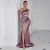 Vestido de cetim para comércio exterior transfronteiriço, vestido longo justo de sereia ombro a ombro, vestido sexy para festa à noite, Vestido de Formatura
