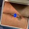 Anillo de Espinela Cobalto para Mujer, Plata 925, Anillo de Huevo de Paloma de 1 Quilate, Diseño Sencillo y Versátil, Diseño de Nicho, Gema de Color