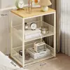 Mesita de noche Mesa auxiliar para sofá de sala Mesa de centro Estante para guardar bocadillos Gabinete de noche Estantería móvil Carrito pequeño Estante de almacenamiento