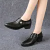 Zapatos de Cuero Suave de Boca Profunda para Mujer 2026 Otoño Nueva Llegada Punta Fina Tacón Grueso Zapatos de Madre Slip-on Suela Suave Versátiles Zapatos Pequeños de Cuero