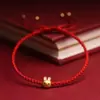 Pulseira de Corda Vermelha Feita à Mão Corda Vermelha de Ano Novo Pulseira de Corda Tecida Coelho Este Ano da Vida Corda de Mão Pulseira Simples para Casal Presente Masculino e Feminino