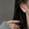 Pendientes de Zirconia Brillante Delicada Lujo Aguja de Plata Pura S999 Pinzas para Orejas de Bobina de Mosquitos Accesorios para Orejas de Temperamento Suave para Mujeres